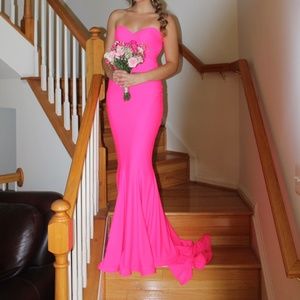 La Femme pink Mermaid gown